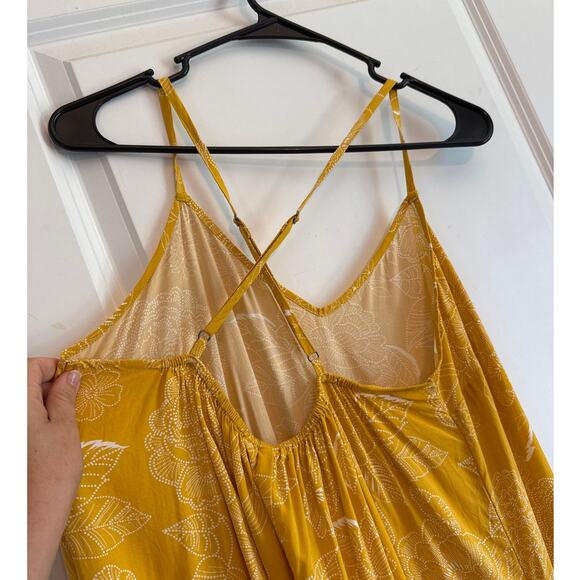 🌼 Gap Yellow Floral Cami Midi Dress – Size Large, Adjustable Straps ✨ - Picture 4 of 6